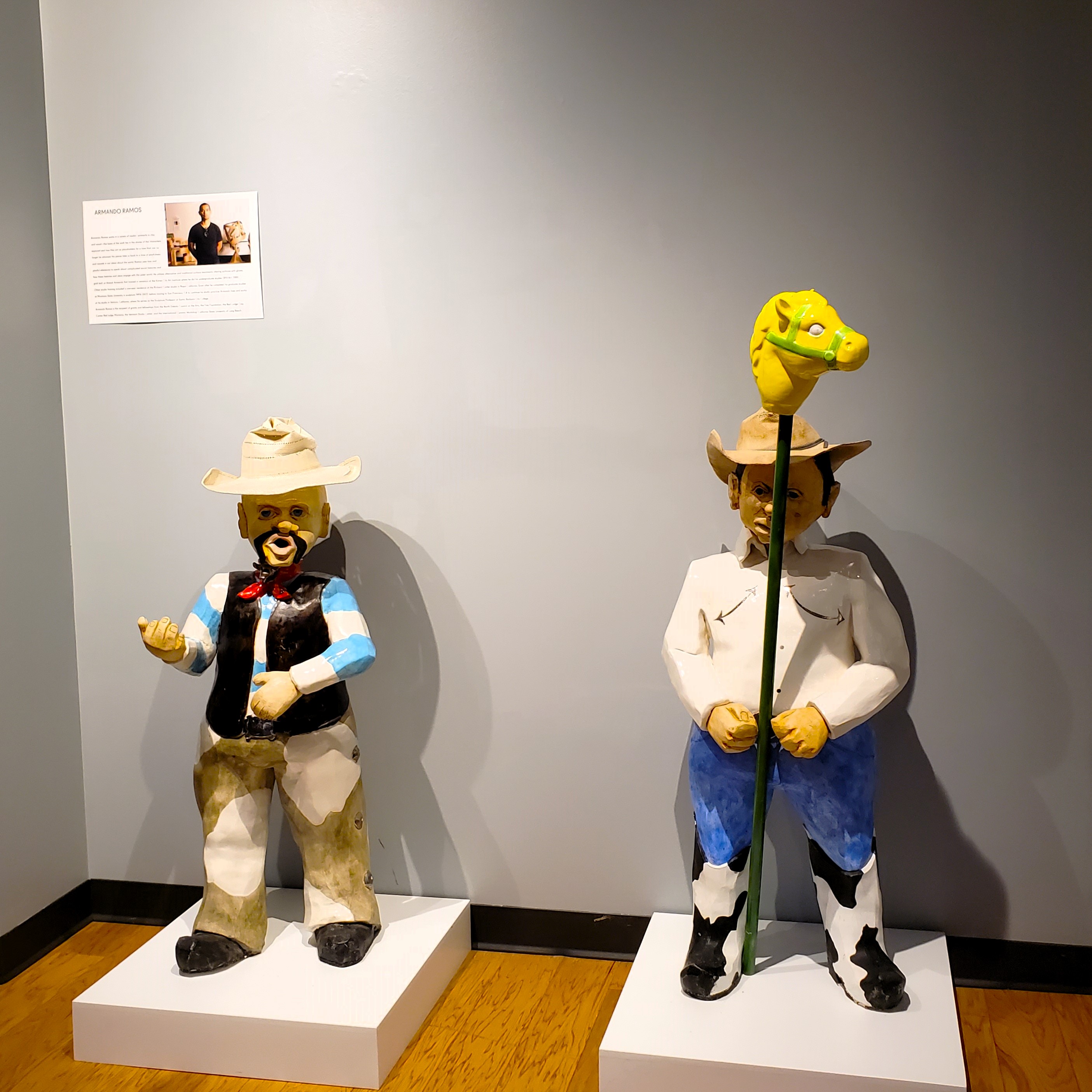 Armando Ramos ceramics on display in the Dean's Gallery for Hispanic Heritage Month