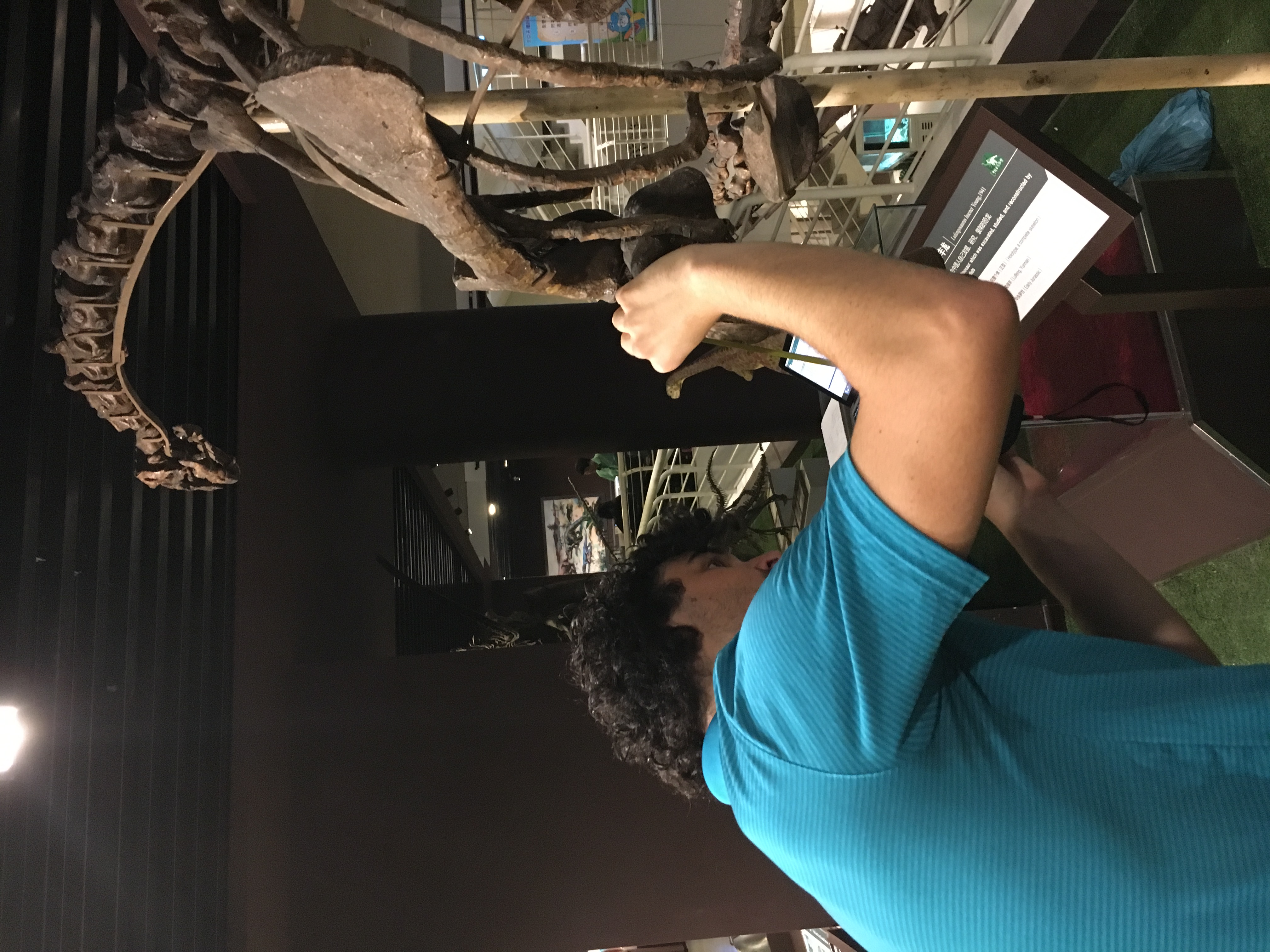 Measuring dinosaur fossils at the Institute of Vertebrate Paleontology and Paleoanthropology in Beijing, China