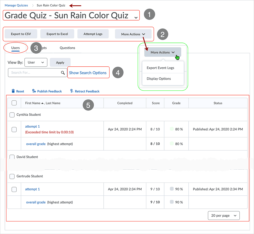 Brightspace screenshot - CD 20_20_04 - Users tab page showing available options