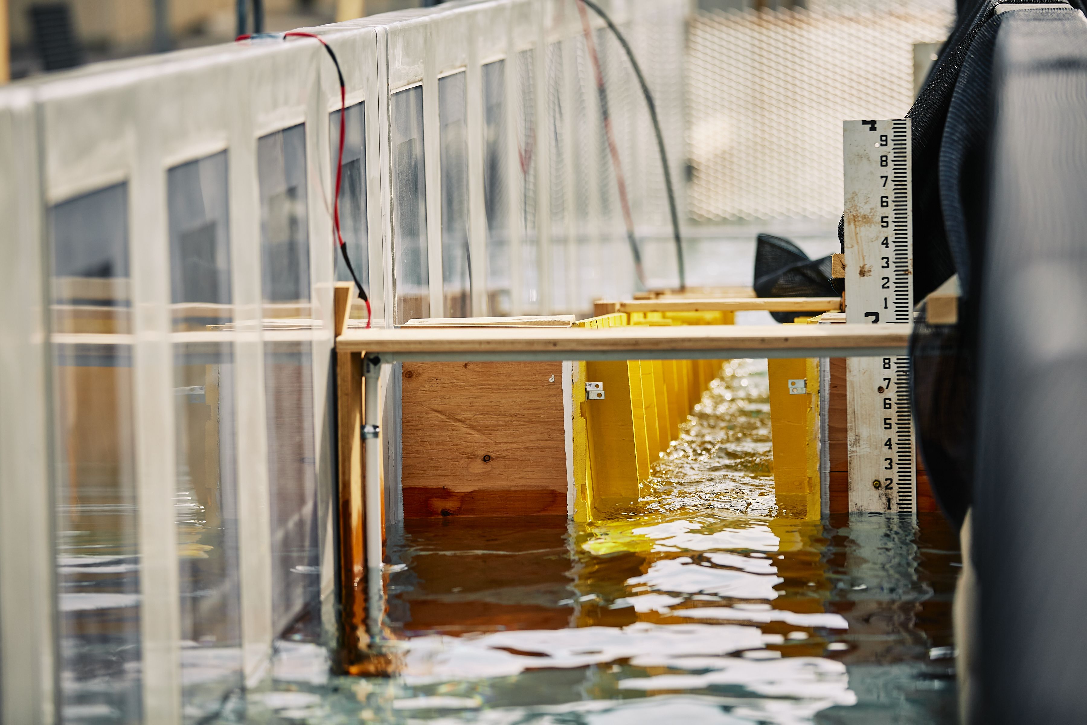 Image of Denil fishway installed in the new outdoor flume at the Bozeman Fish Technology Center