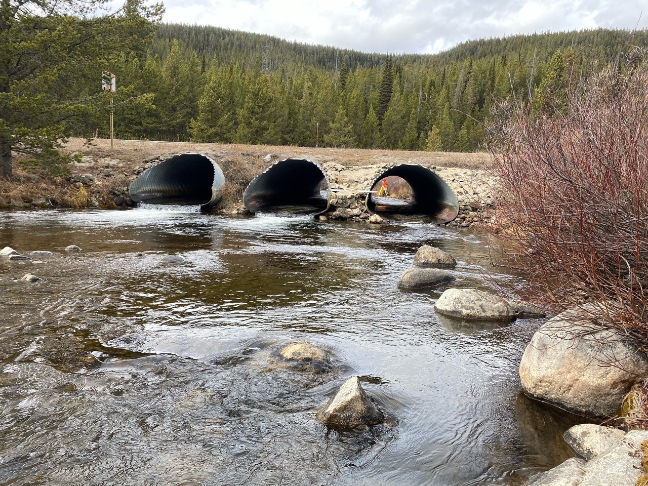 photograph of three culverts