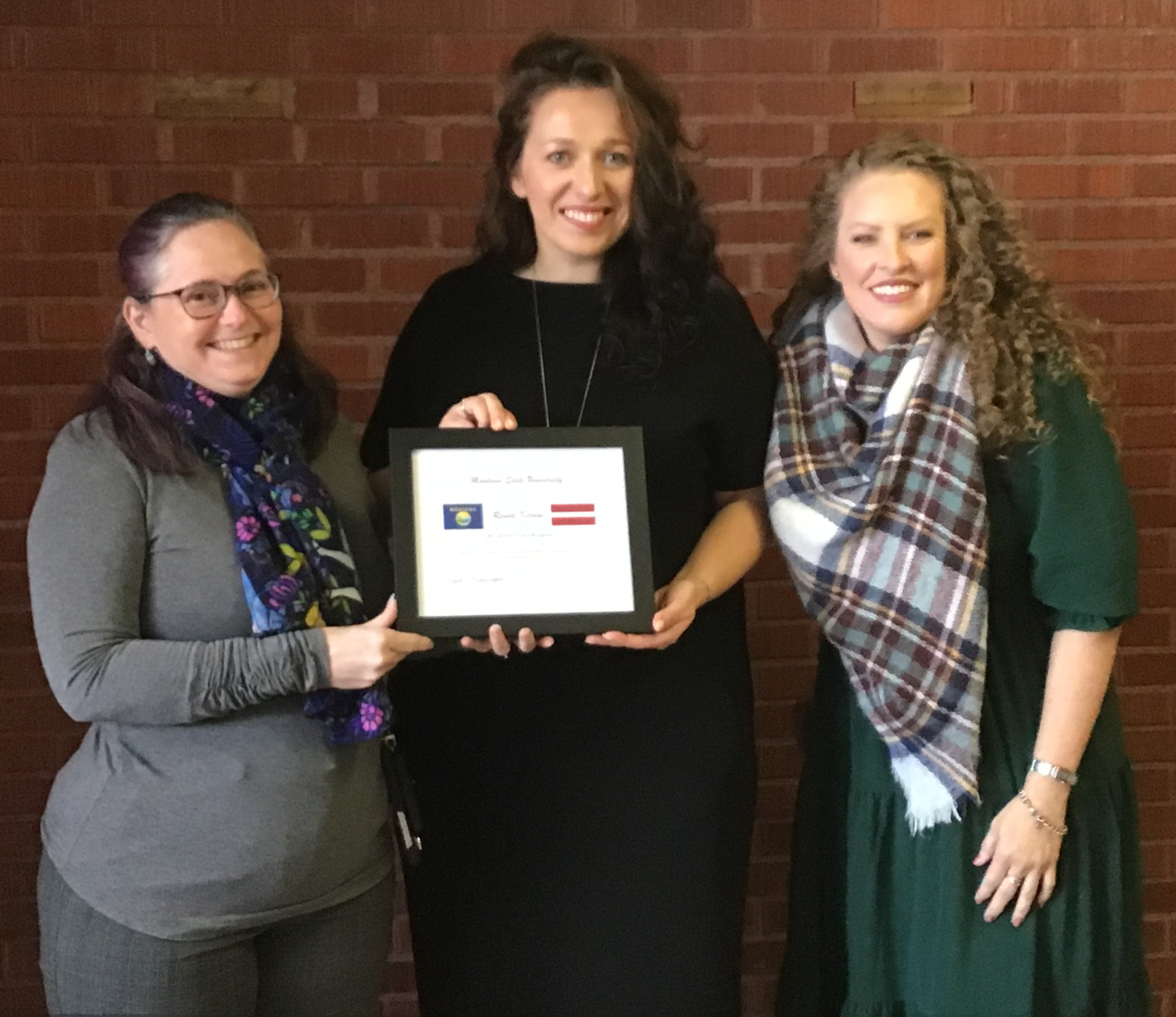 Education Department Head Dr. Sarah Pennington, Renate Kerane, and Dr. Rebecca Turk