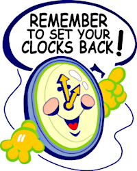 Talking clock. Remember to set your clock back!