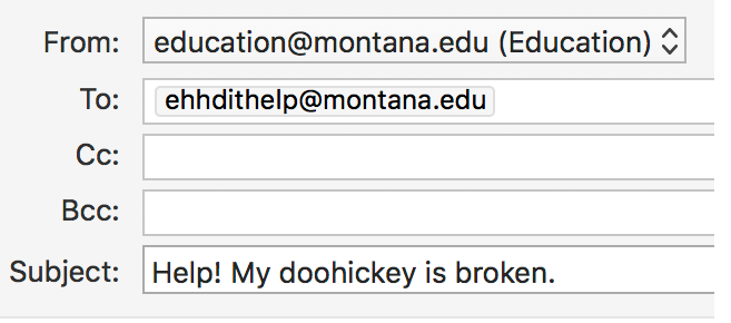 Email to EHHD IT help