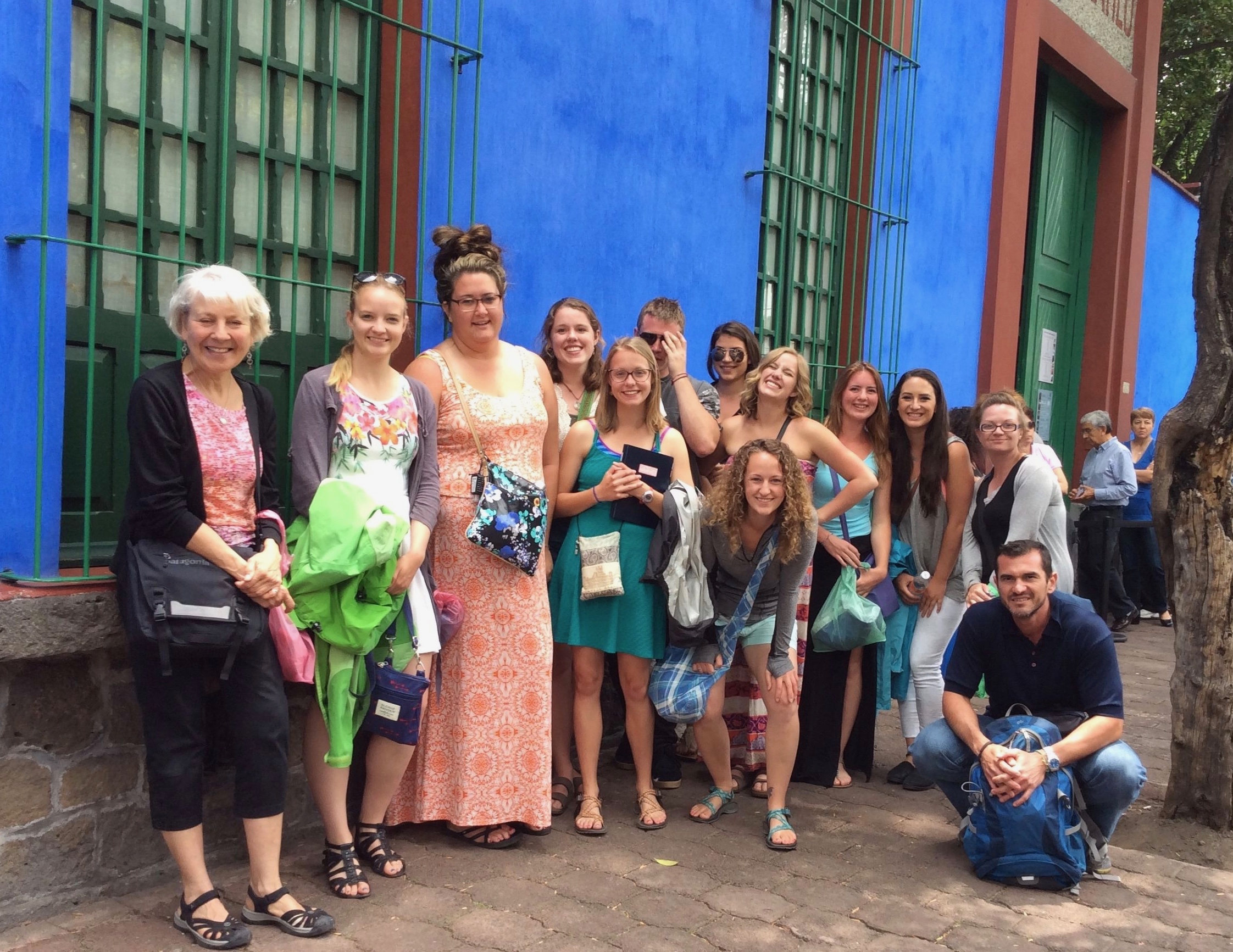 MSU students gathered outside Museo Frida Kahlo in Mexico City, Mexico