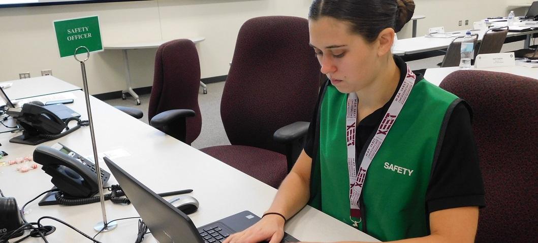 Safety officer working in the Incident Command Post.