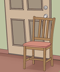 chair used to jam handle on door