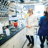 Graduate student Emily Reeves and Assistant Professor Sharon Neufeldt in the lab (Photo A. Gonzalez). 