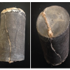 Biomineralization used to seal a rock fracture (white material).  This technology is being developed to seal fractures in wellbores. (A.Phillips, A. Cunningham, L. Spangler, R. Gerlach)