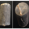 Biomineralization used to seal a rock fracture (white material). This technology is being developed to seal fractures in wellbores. (A.Phillips, A. Cunningham, L. Spangler, R. Gerlach)