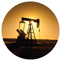 Pumpjack at sunset in northern Montana 