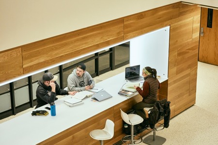 Students working together in Barnard Hall
