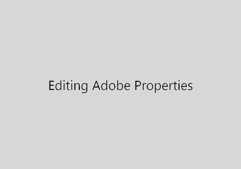 Editing document properties in Adobe