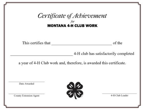 cexample of certificate of achievement in black