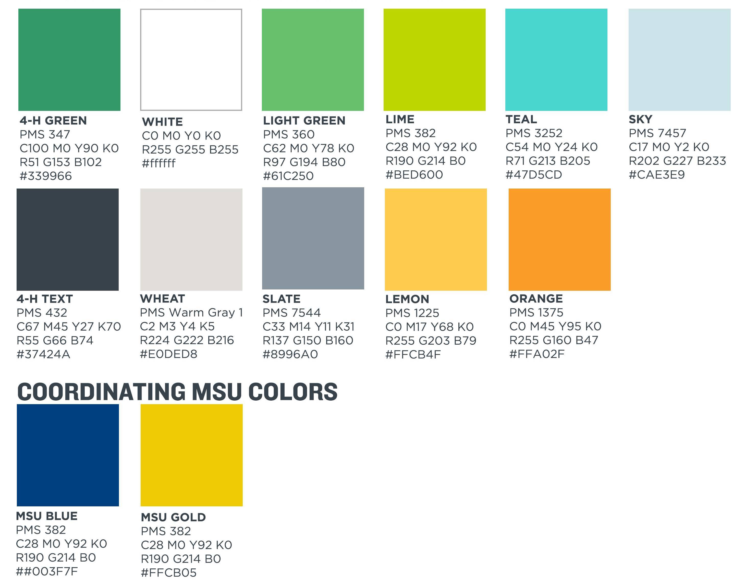 4-H color pallete