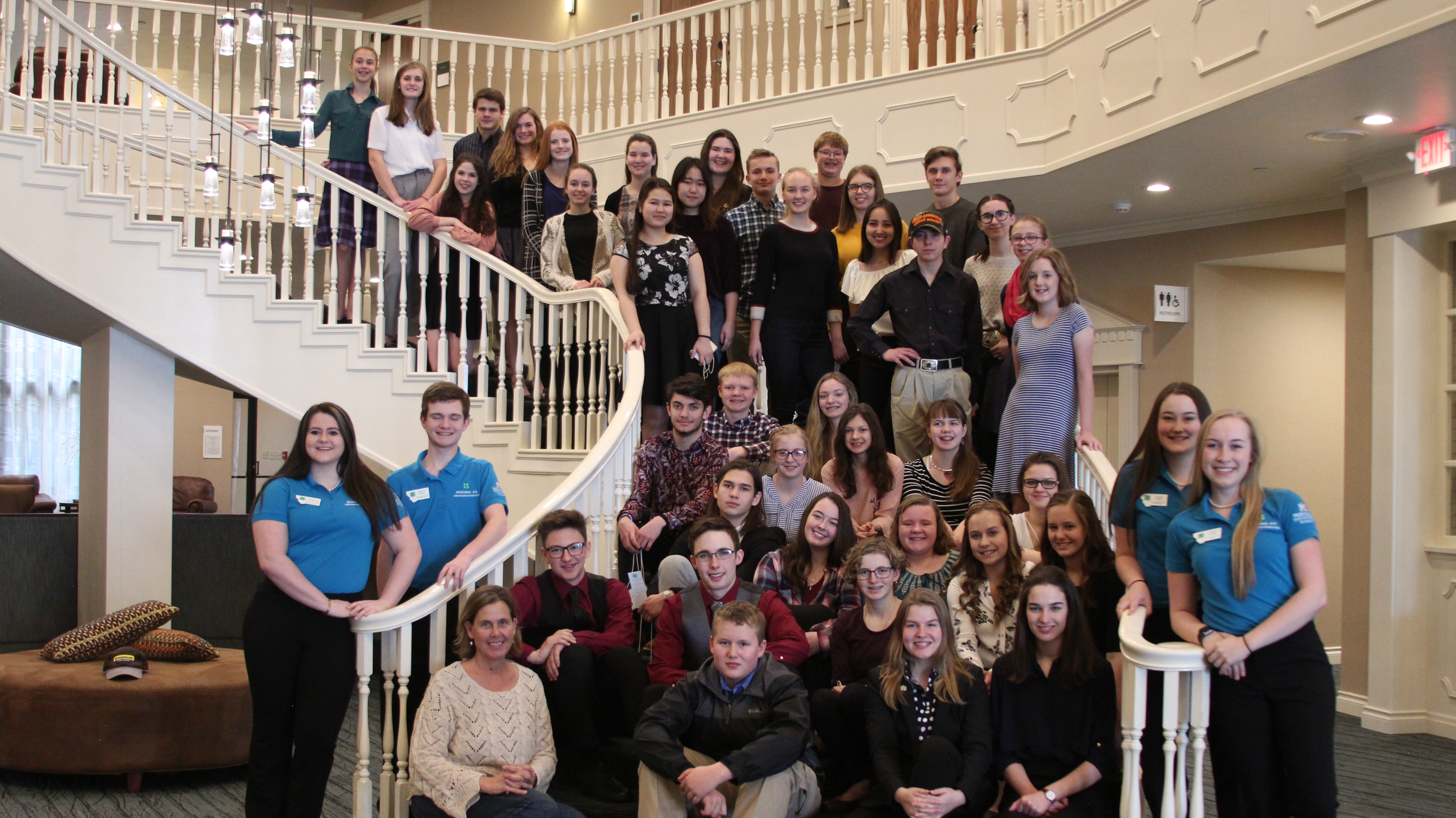 Citizenship Seminar participants on the stairs in the State Capitol