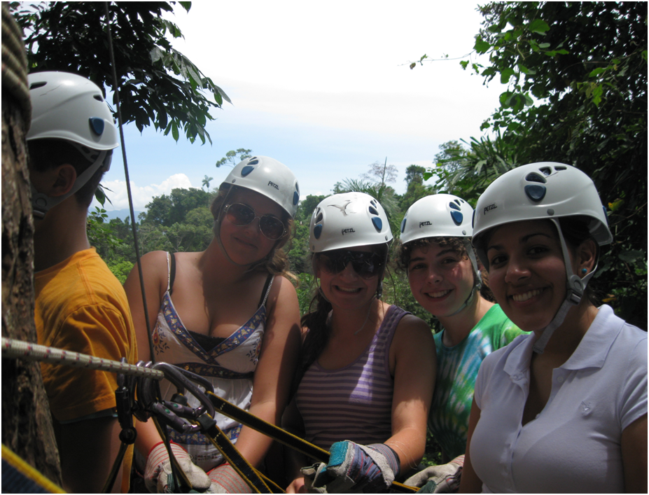 Costa Rica delegates ziplining
