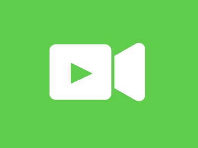 green background with video live streaming icon