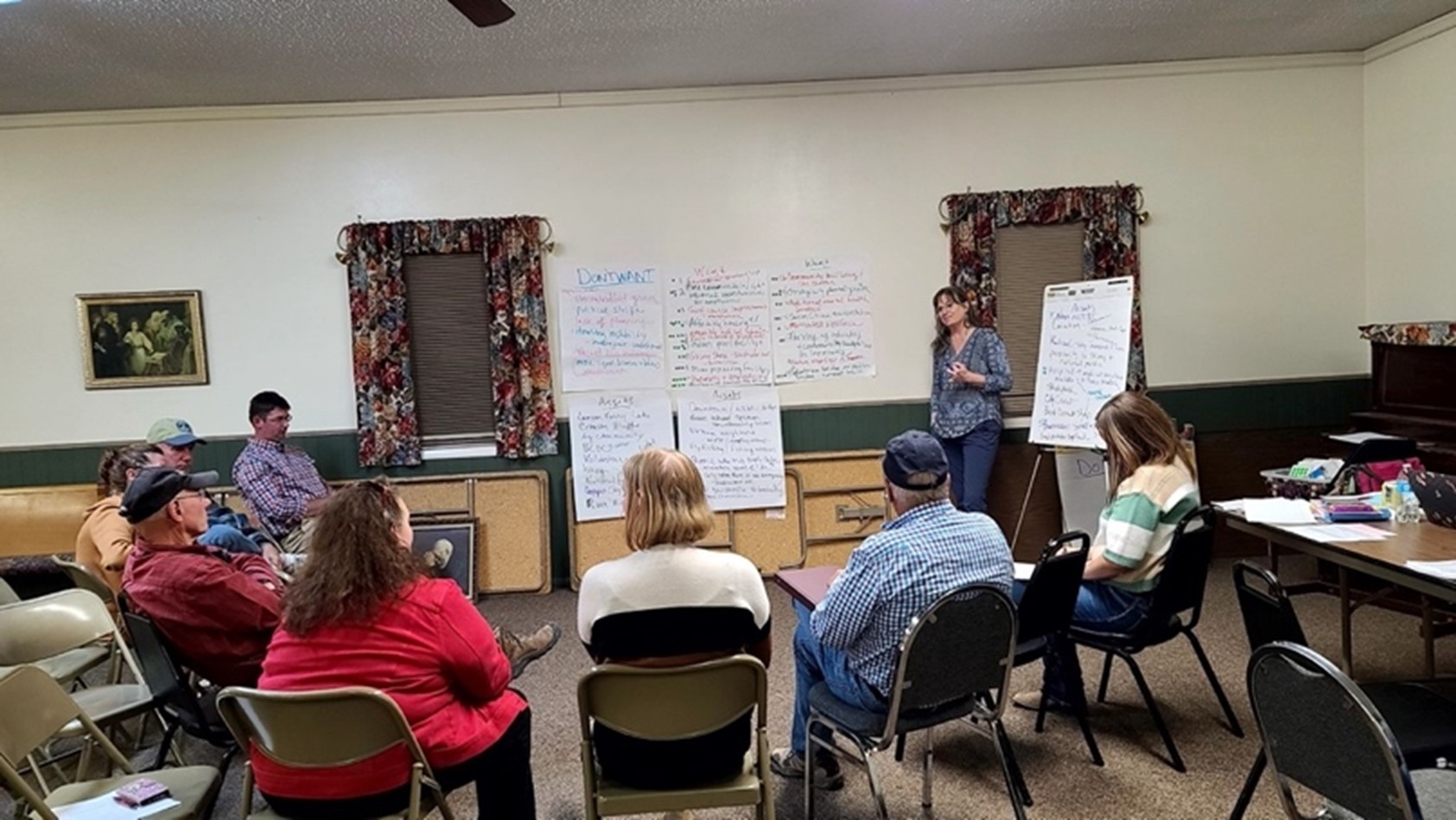 Lori Higgins, University of Idaho Extension, leads a discussion during phase two of the community review.