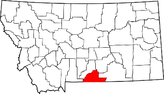 Carbon County highlighted on Montana map