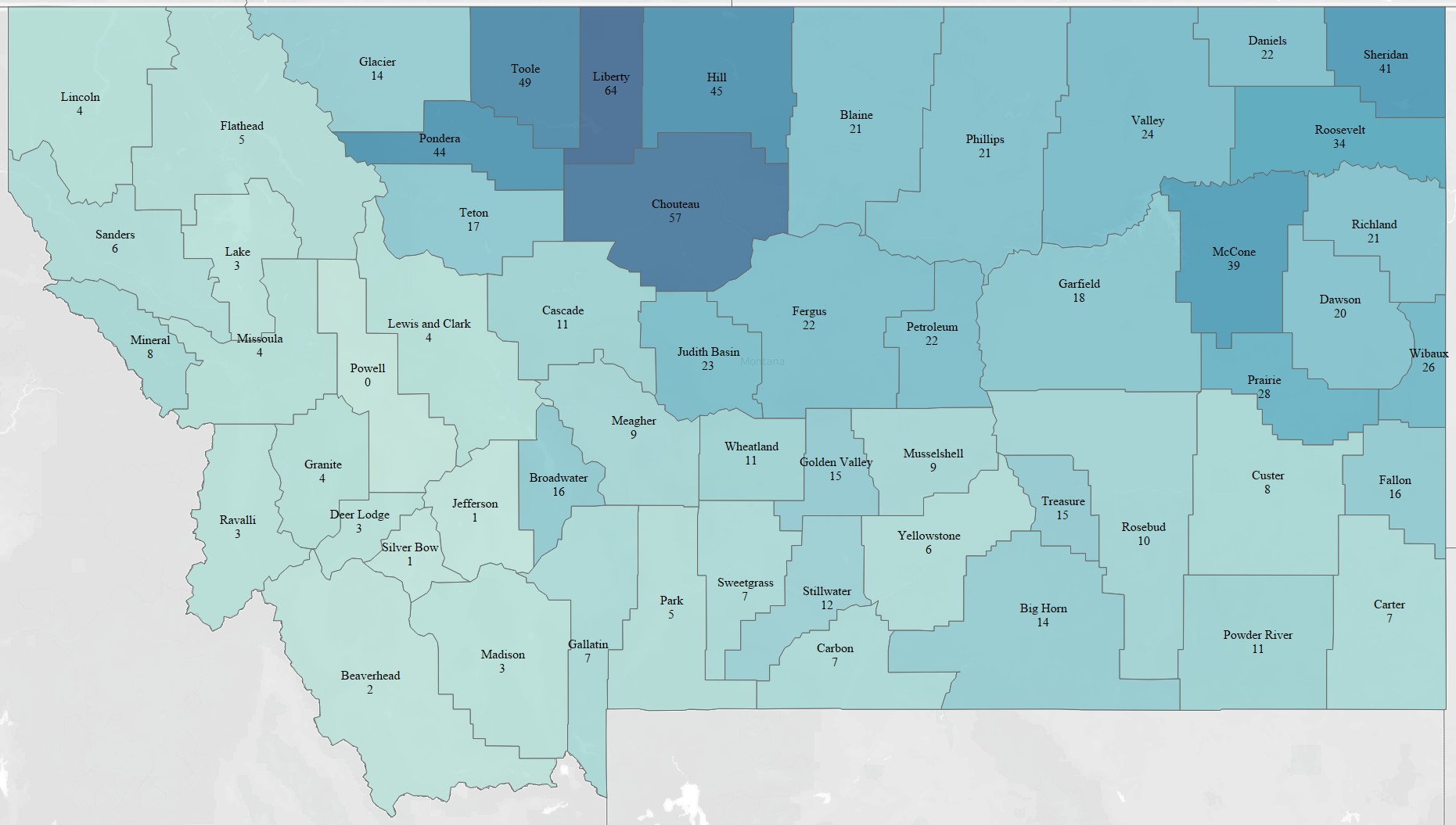 Map 7:  Percentage of farms using no-till in 2017