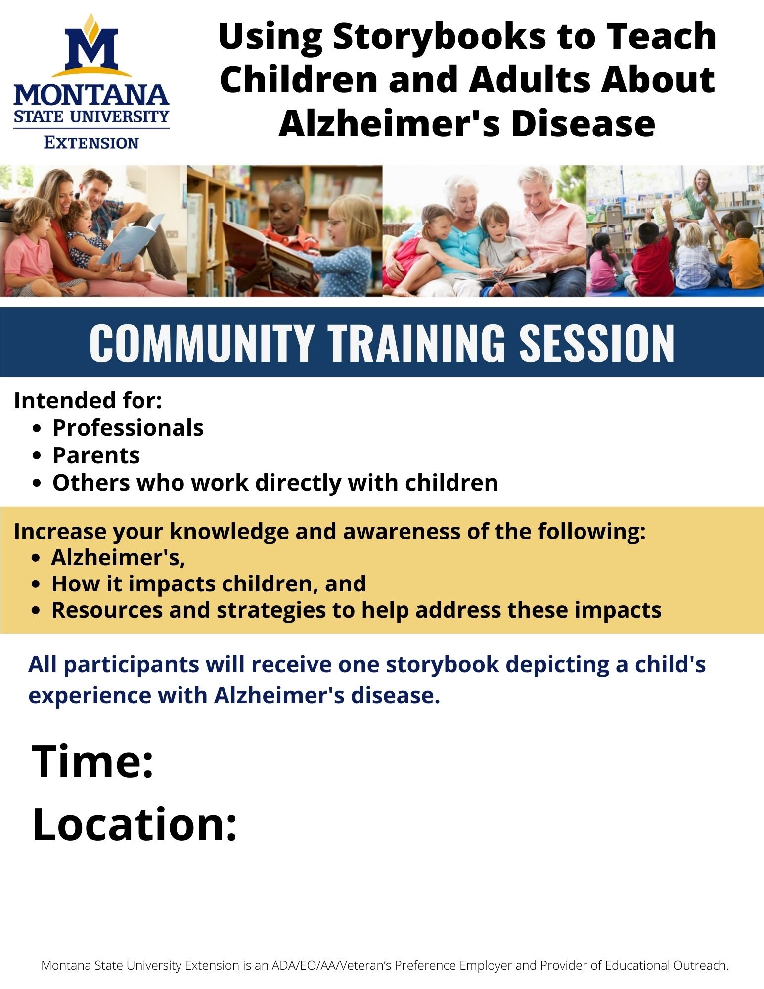 Community Training Session Flyer