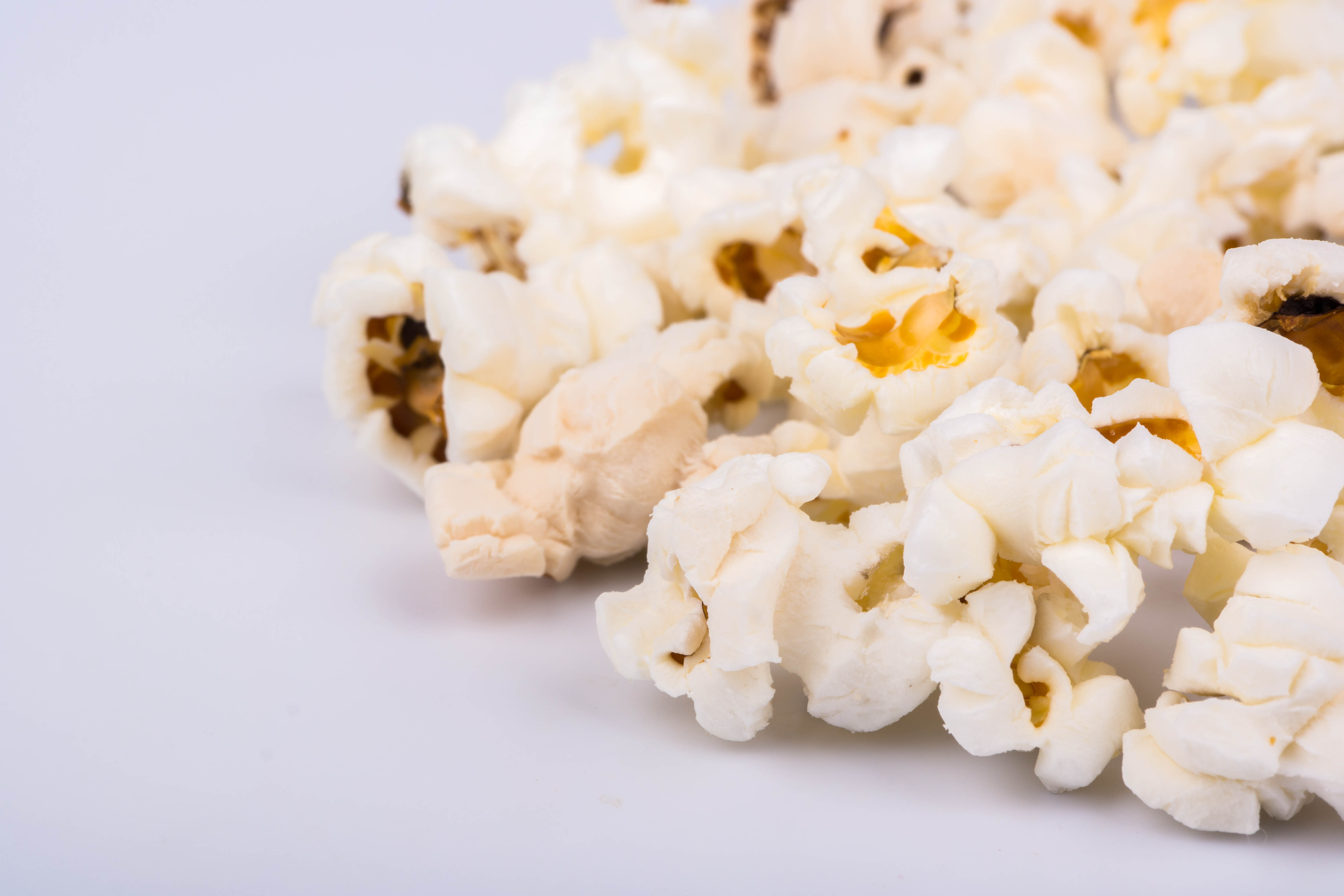 A closeup picture of pieces of popcorn