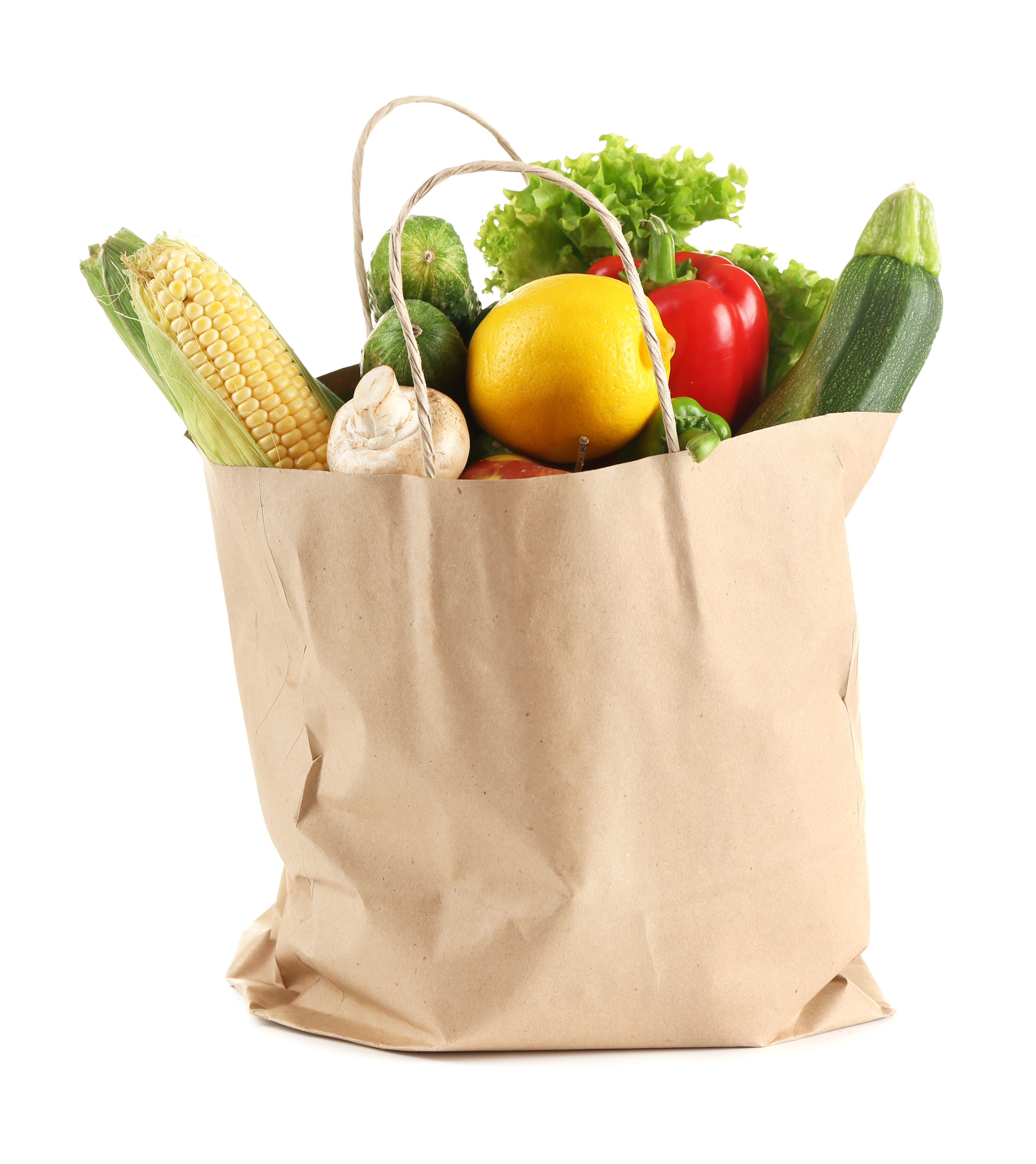 Paper bag of vegetables