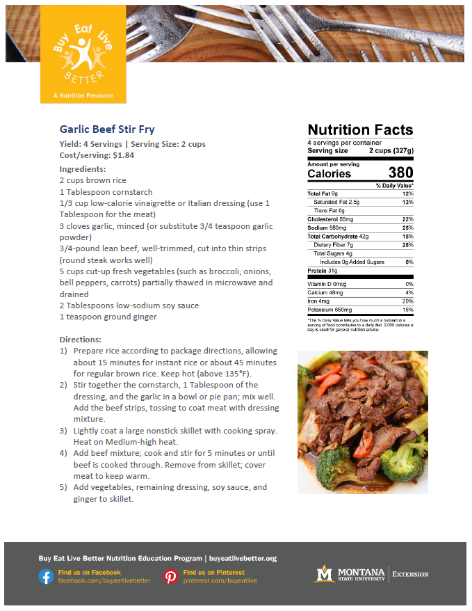 Garlic Beef Stir Fry