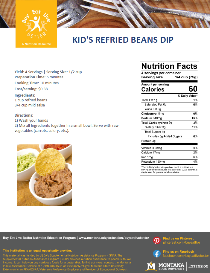 Kid's Refried Bean Dip