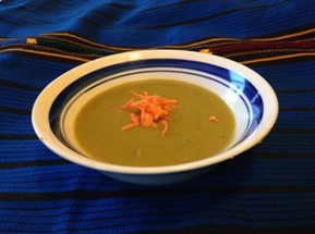 An image of a bowl containing vegetarian split pea soup. placeholder image
