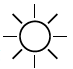 Black and white drawing of a sun with rays