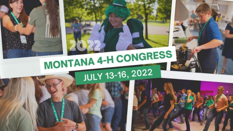 collage of youth pictures for Montana 4-H Congress July 13-16, 2022