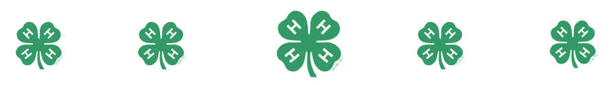 Row of 5 Green 4-H Clovers