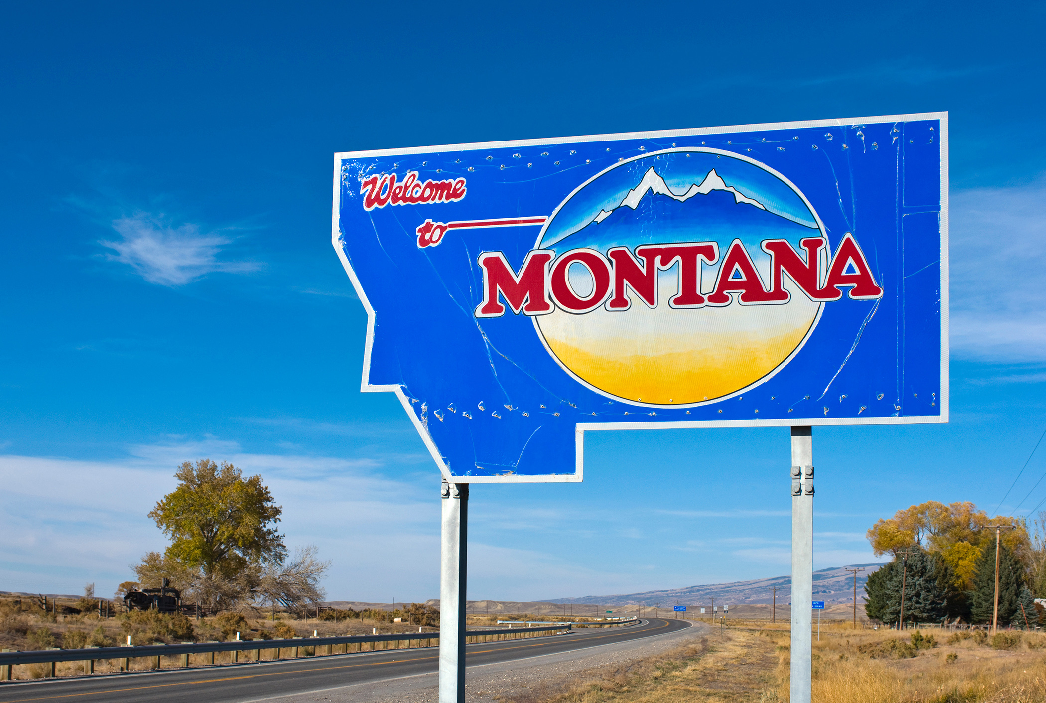 Welcome to Montana sign.