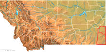 Topographic map of Montana