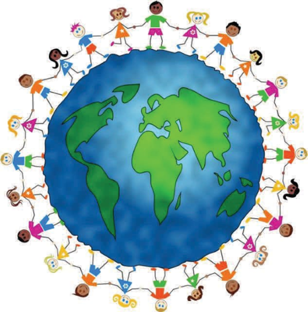 Pictuare of children standing around the world