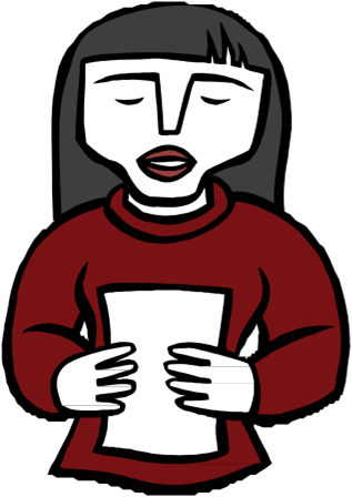clip art of someone reading from a page