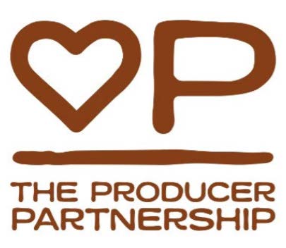 the Producer Partnership logo is a heart shape and the letter "P" side by side with a bar underneath