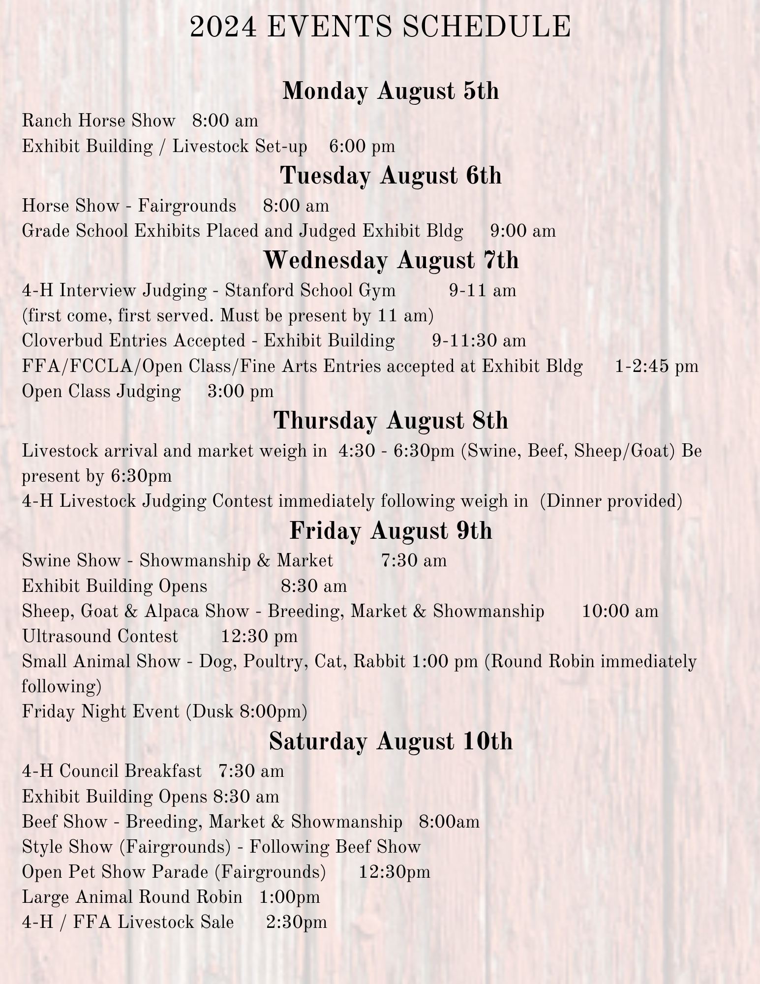 Judith Basin County Fair 2024 Events Schedule