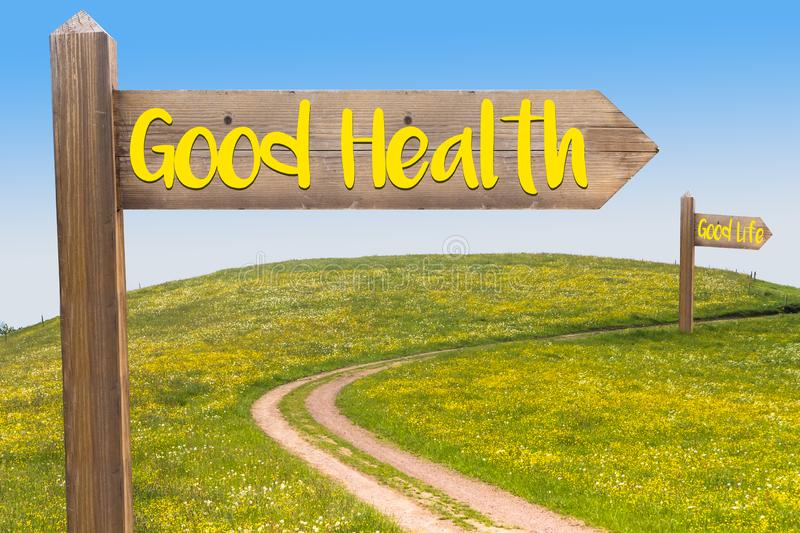 Sign pointing the direction to good health