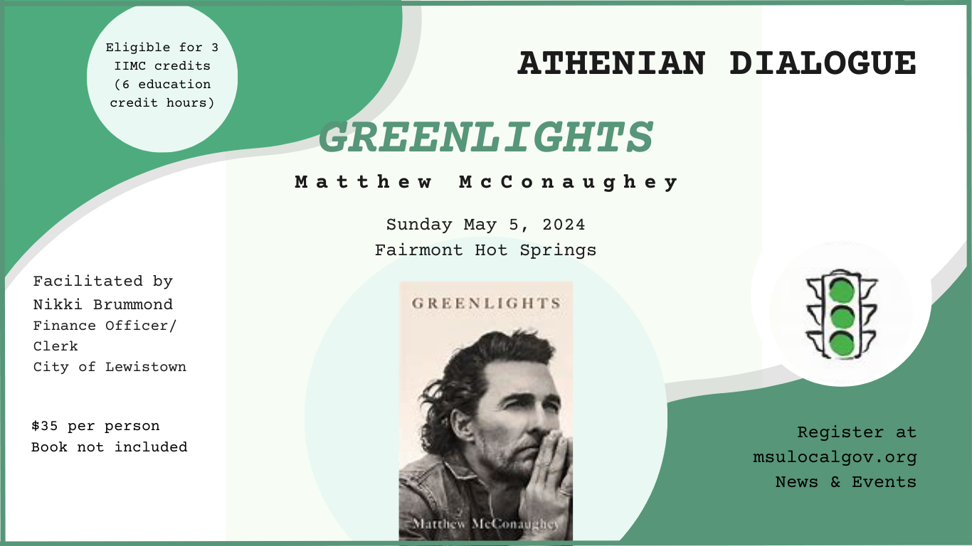 Athenian Dialogue discussion registration banner May 5, 2024 Fairmont Hot Springs