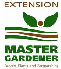Extension Master Gardener logo with field and two leaves