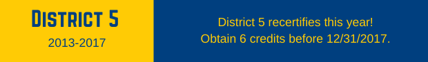 Private applicator District 5 recertification dates 2018