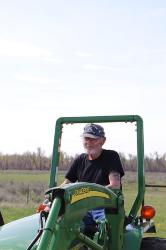 Lyman Amsden and tractor