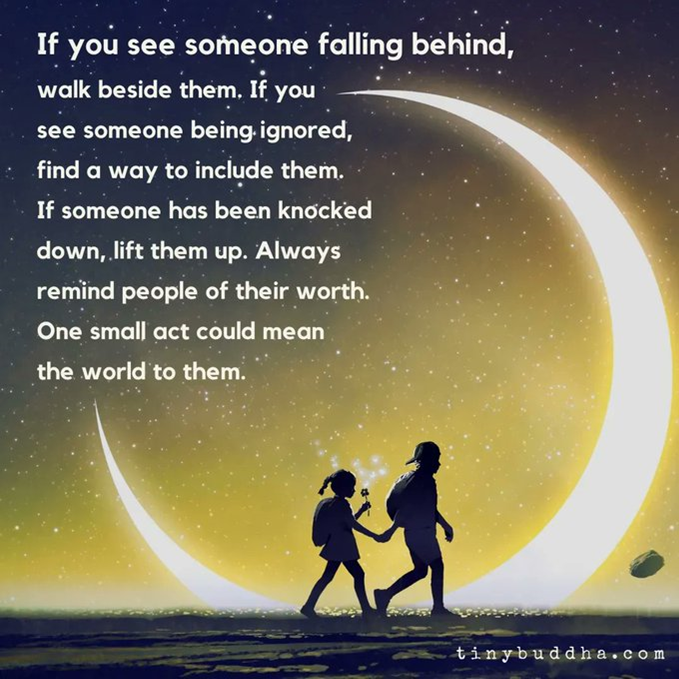 If you see someone falling behind quote