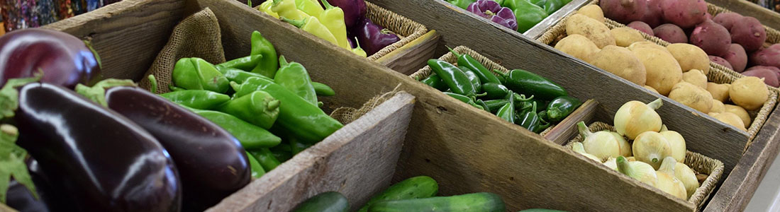 vegetables in bins