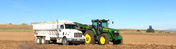 Truck and Tractor at Harvest