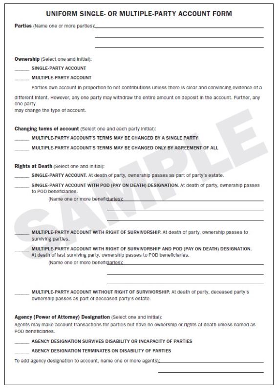 Uniform and MultiParty Account Form