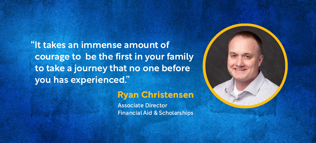 Ryan Christensen quote about being a first-gen student